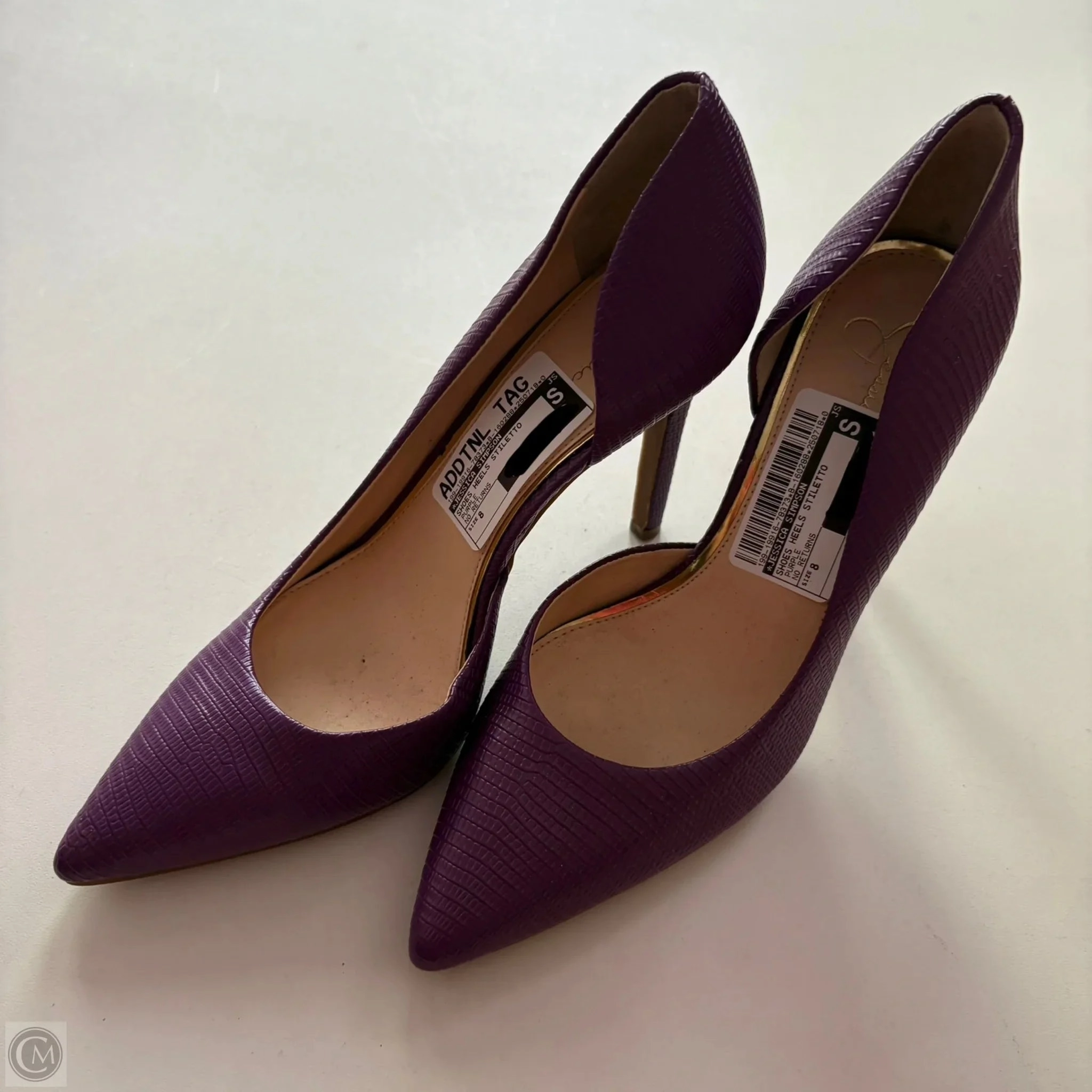 Shoes Heels Stiletto By Jessica Simpson In Purple, Size: 8 Strap closure