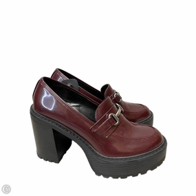 Shoes Heels Block By Madden Girl In Maroon, Size: 10 Elastic Band Durable Upper