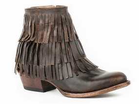Stetson Ladies Fringe Maggie Vintage Toe Boot Style 12-021-5109-1077 High   Quality Nightclub