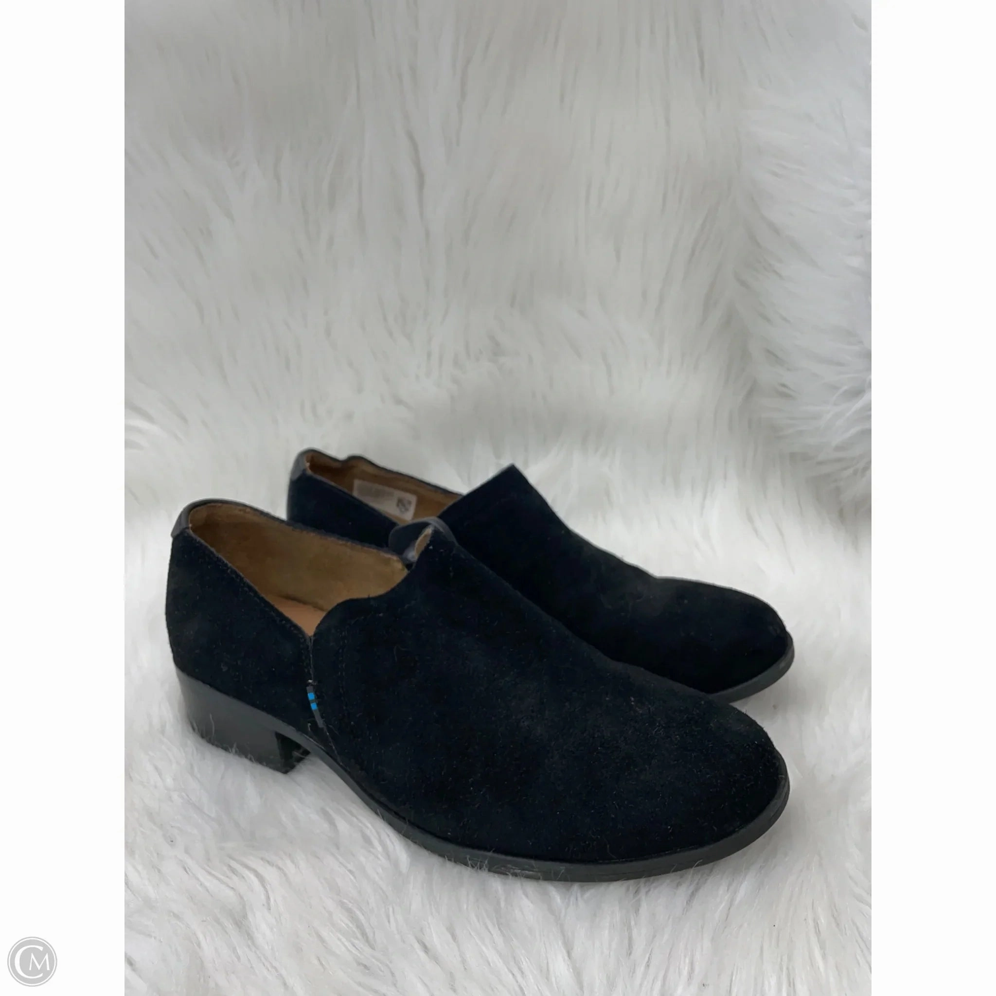 Non Marking Bold Open Toe Heels Shoes Heels Block By Toms In Black, Size: 8