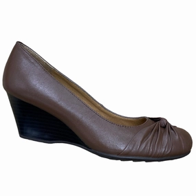 Shoes Heels Block By Sofft In Brown, Size: 8 Casual Evening Wear Buckle Detail