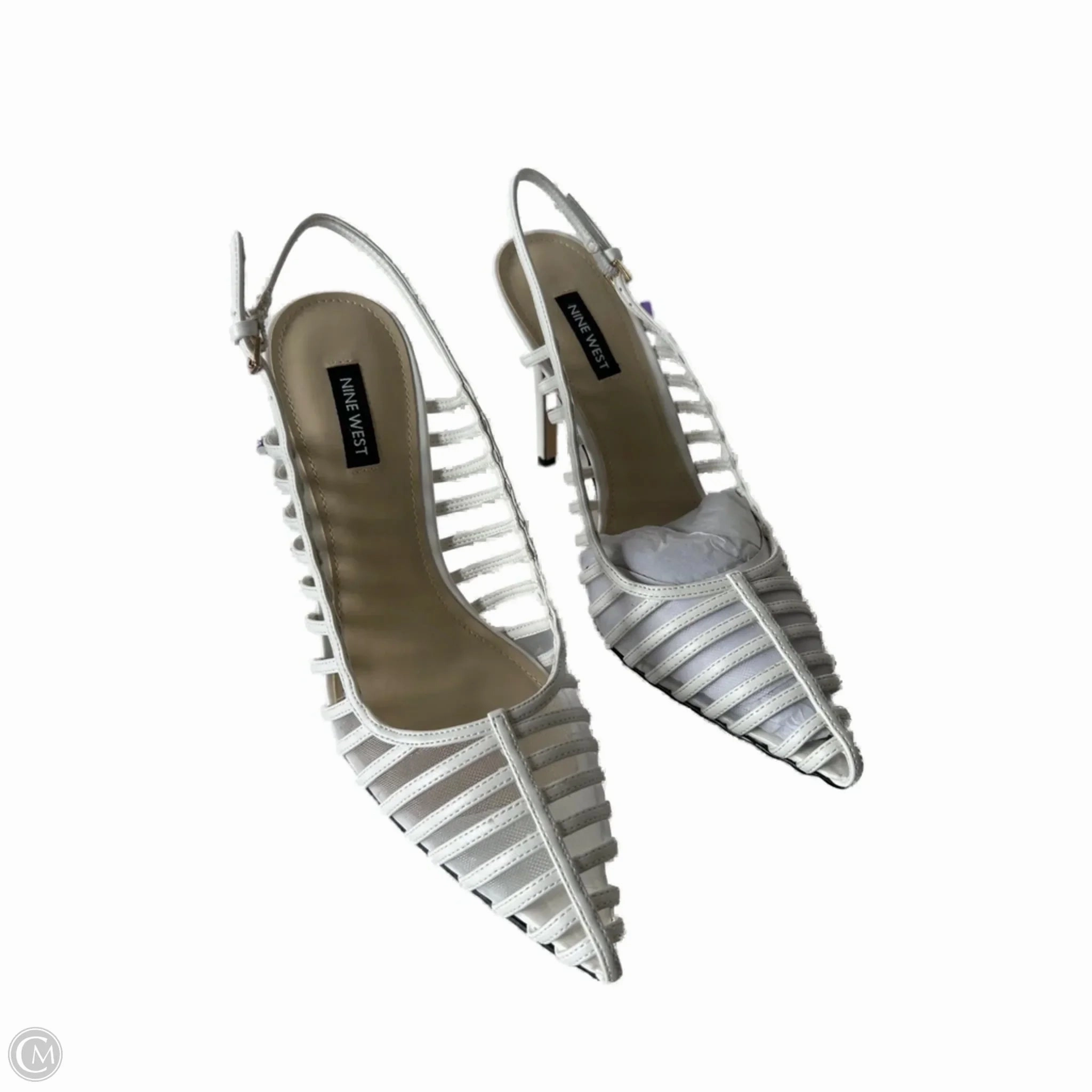 Smart Sandals Block Heel Shoes Heels Stiletto By Nine West In White, Size: 9.5