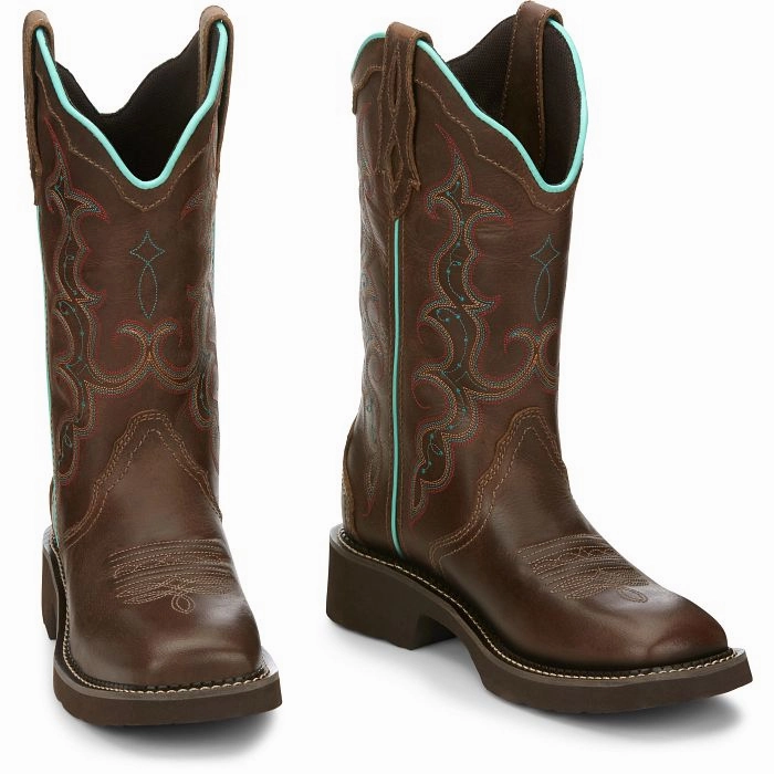 Pull Tab Seamless Comfort Windy Weather Justin Gypsy Ladies Square Toe Western Boots Style GY2900