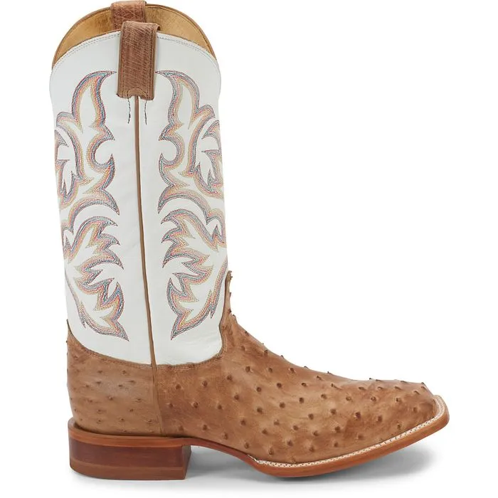 Justin Mens Pascoe Full Quill Ostrich Boots Style 8572 Farm Ready
