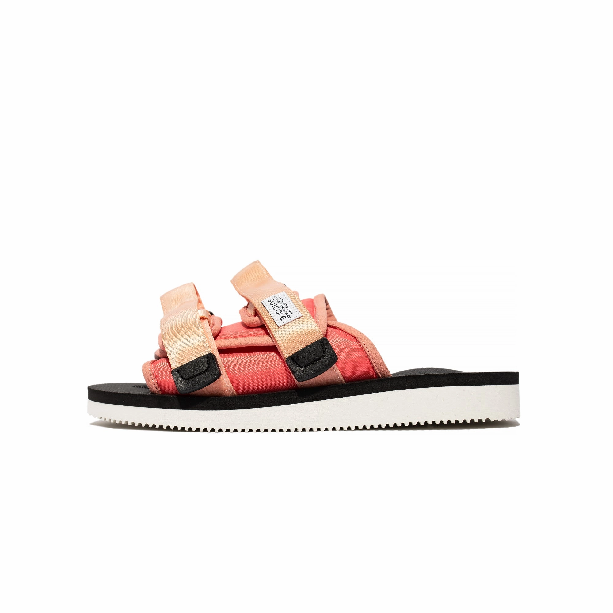 Effortless Fit Perfect Fit Suicoke MOTO-Cab Sandals Salmon/Black