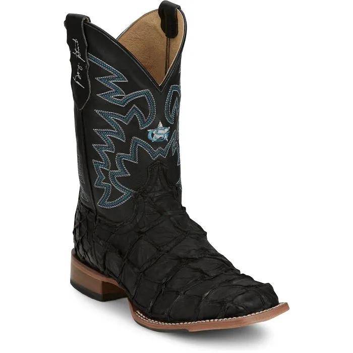 Justin Mens Ocean Front Pirarucu Square Toe Western Boots Style GR5708 Soft Cushioning Breathable Support