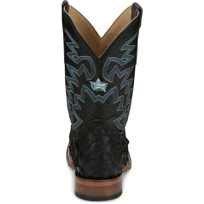 Justin Mens Ocean Front Pirarucu Square Toe Western Boots Style GR5708 Oil-Resistant Mud Resistant Mountain Climber