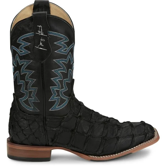 Waterproof Upper Justin Mens Ocean Front Pirarucu Square Toe Western Boots Style GR5708