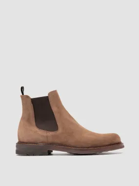 Memory Foam Crisp Lines ASTON FLEXI 004 - Brown Suede Chelsea Boots