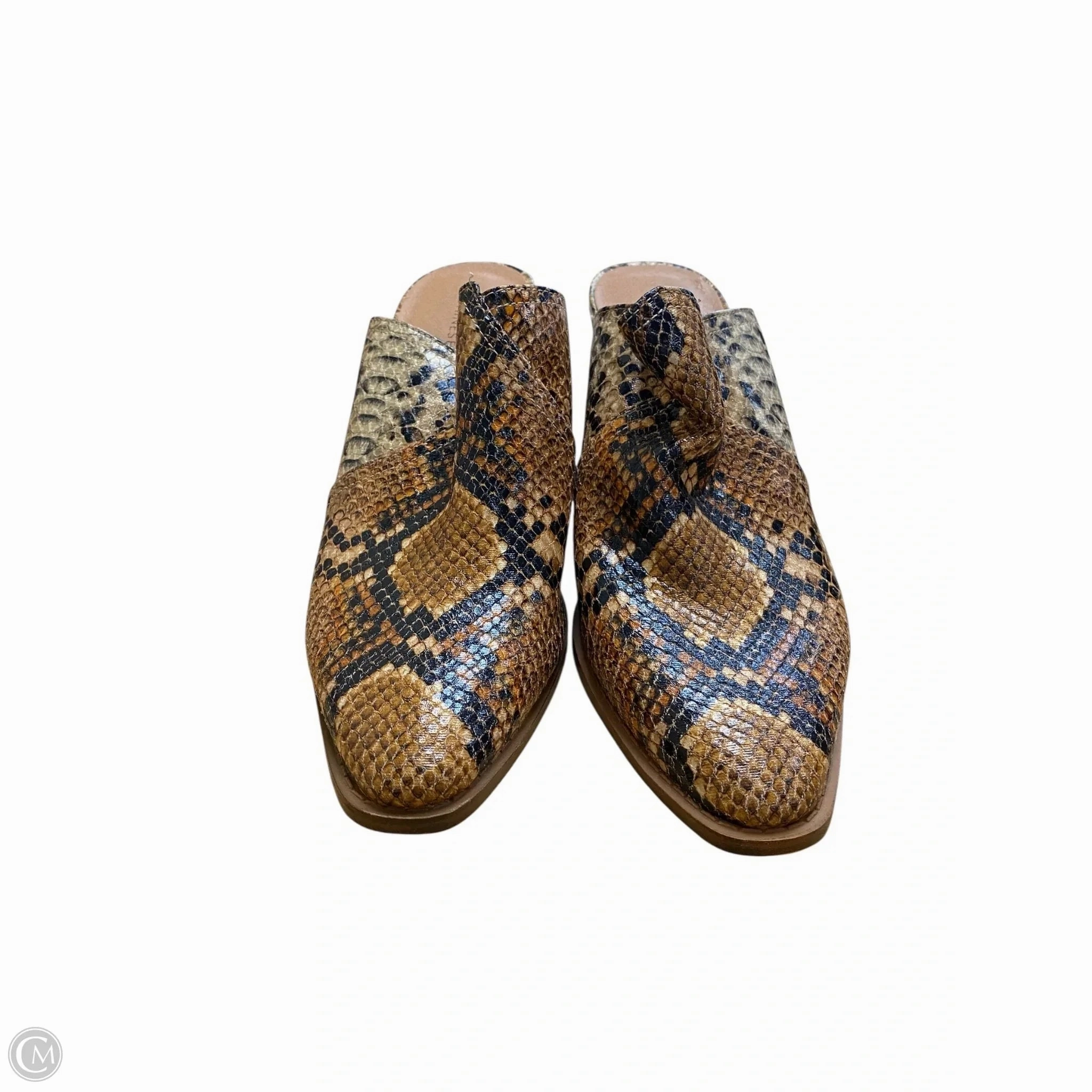 Shoes Heels Block By Chinese Laundry In Snakeskin Print, Size: 7.5 Flexibility