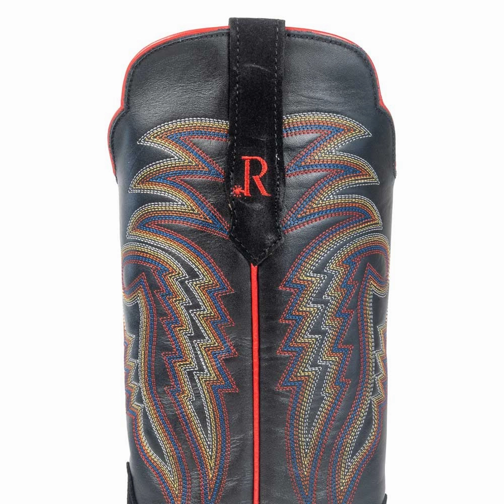 R. Watson Black Roughout Cowhide Men's Boots Leather Anti-Skid