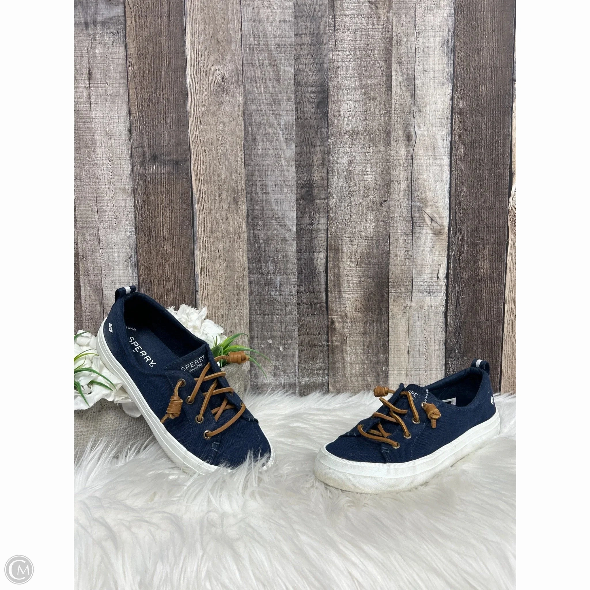 Slip On Elastic Gusset Stand Long Shoes Sneakers By Sperry In Navy, Size: 6.5
