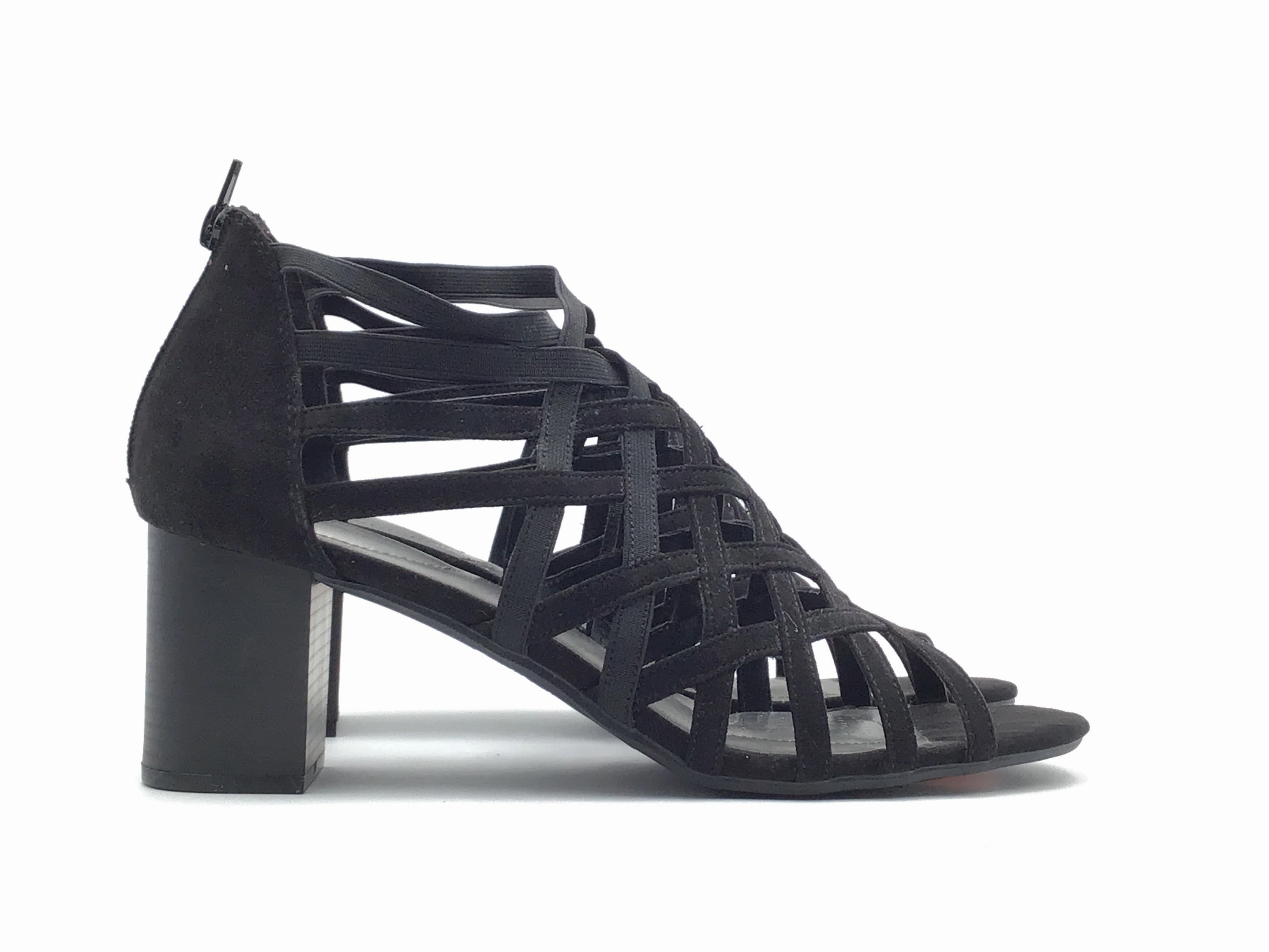 Wedge Heel Plush Heels Black Shoes Heels Block Dexflex, Size 12