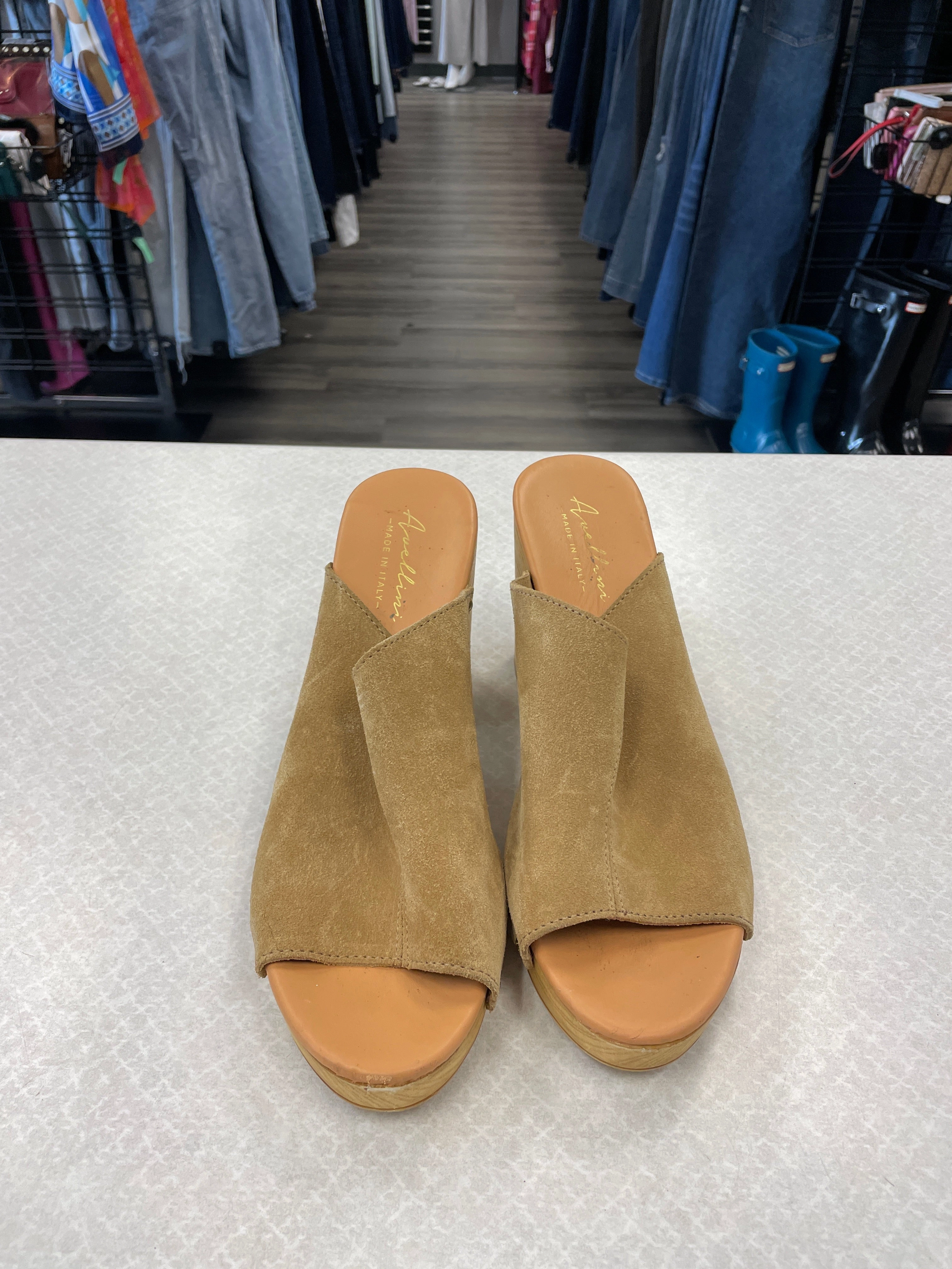 Bridal Wedding Heels Tan Shoes Heels Block Clothes Mentor, Size 9