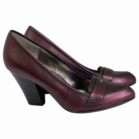 Classic Dress Shoes Shoes Heels Block By Sofft In Purple, Size:6.5