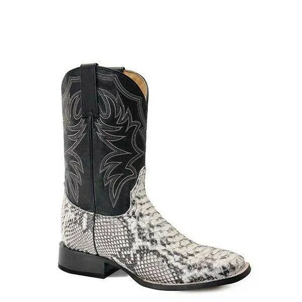 Subtle Aesthetic Roper Mens Exotic Square Toe Python Boots Style 09-020-6510-8172