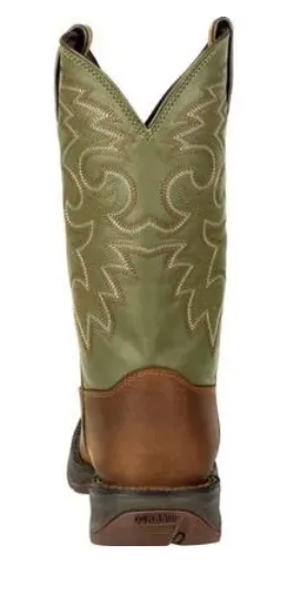 DURANGO MENS REBEL COFFEE & CACTUS PULL-ON WESTERN BOOT STYLE DB5416 RubberOutsole Snow Day