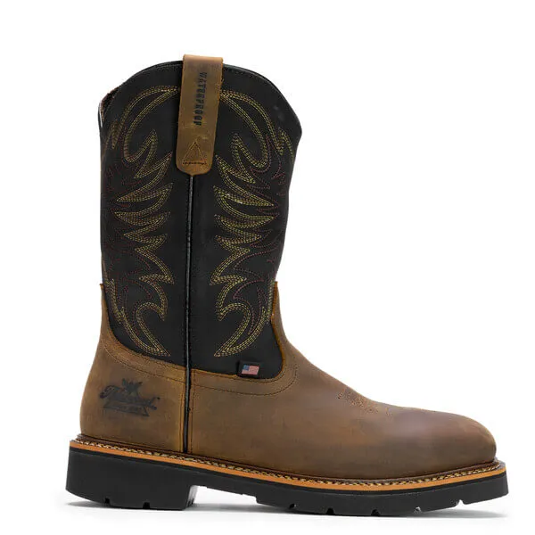Thorogood American Heritage Square Toe Wellington- 11" Safety Toe W Hybrid style Good Traction