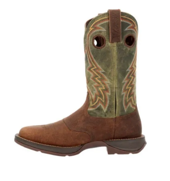 DURANGO MENS REBEL DARK CHESTNUT AND HUNTER GREEN WESTERN BOOT STYLE DDB0390 Fashionable
