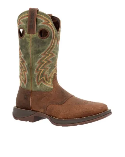 Easy Care DURANGO MENS REBEL DARK CHESTNUT AND HUNTER GREEN WESTERN BOOT STYLE DDB0390