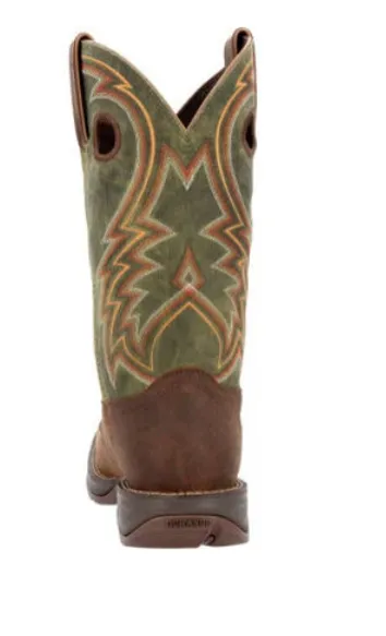 DURANGO MENS REBEL DARK CHESTNUT AND HUNTER GREEN WESTERN BOOT STYLE DDB0390 Functional Style Stable Support Adventure Journey
