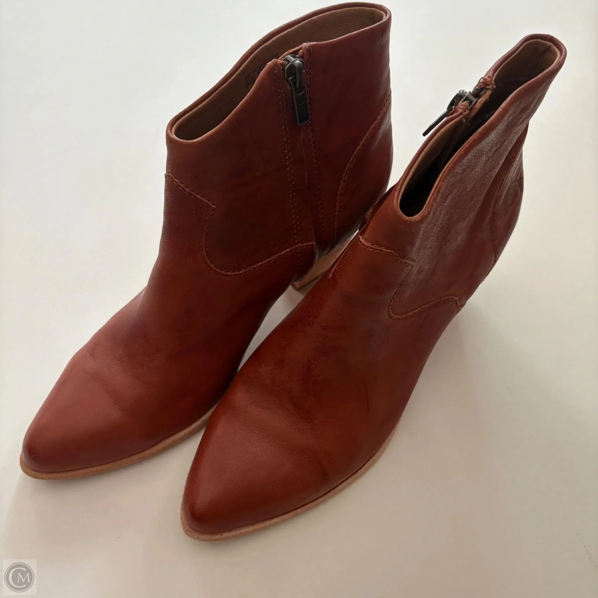 Open Toe Sandals Bridal Flats and Heels Shoes Heels Block By Frye In Brown, Size: 9