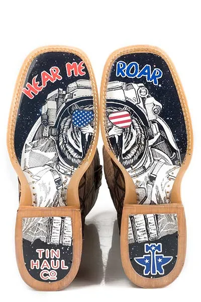 Tin Haul Mens Hanky Panky Western Boots Wide Square Toe Style 14-020-0007-0363 Footbed Cushion Zone