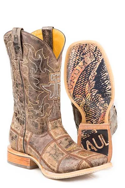 Tin Haul Mens Money Maker Western Boots Square Toe Style 14-020-0007-0342 Low Profile Snowy Path