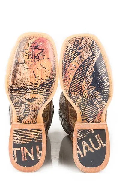 Tin Haul Mens Money Maker Western Boots Square Toe Style 14-020-0007-0342 Quick Drying City Walking