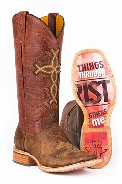 Tin Haul I Believe Cowgirl Boots Square Toe Style 14-021-0007-1285 Modern Lines Flexible