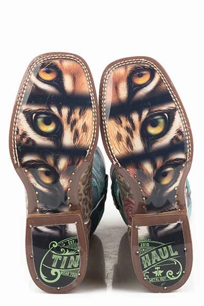Tin Haul Womens Wild Flower Cat Eyes Sole Style Style 14-021-0077-1426 Pull Tab