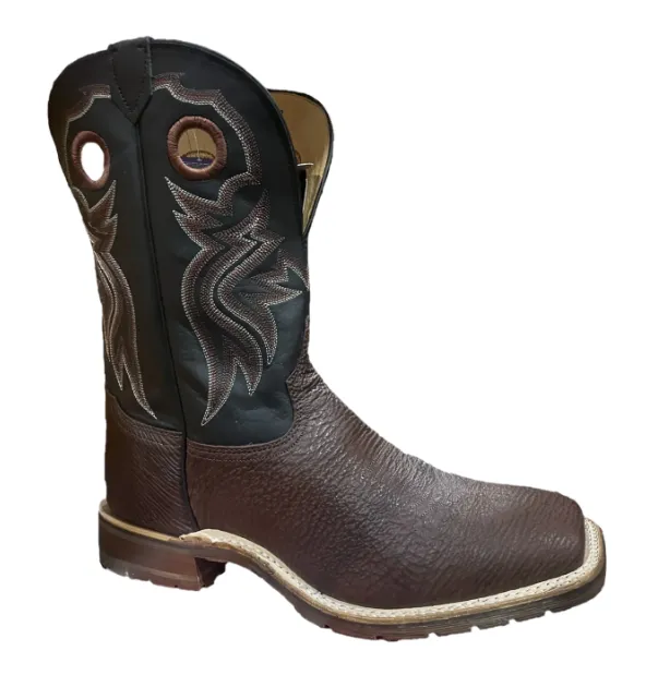 Durable Design Weekend Trek Tony Lama Mens Black Wide Square Toe Western Boots Style EP6096