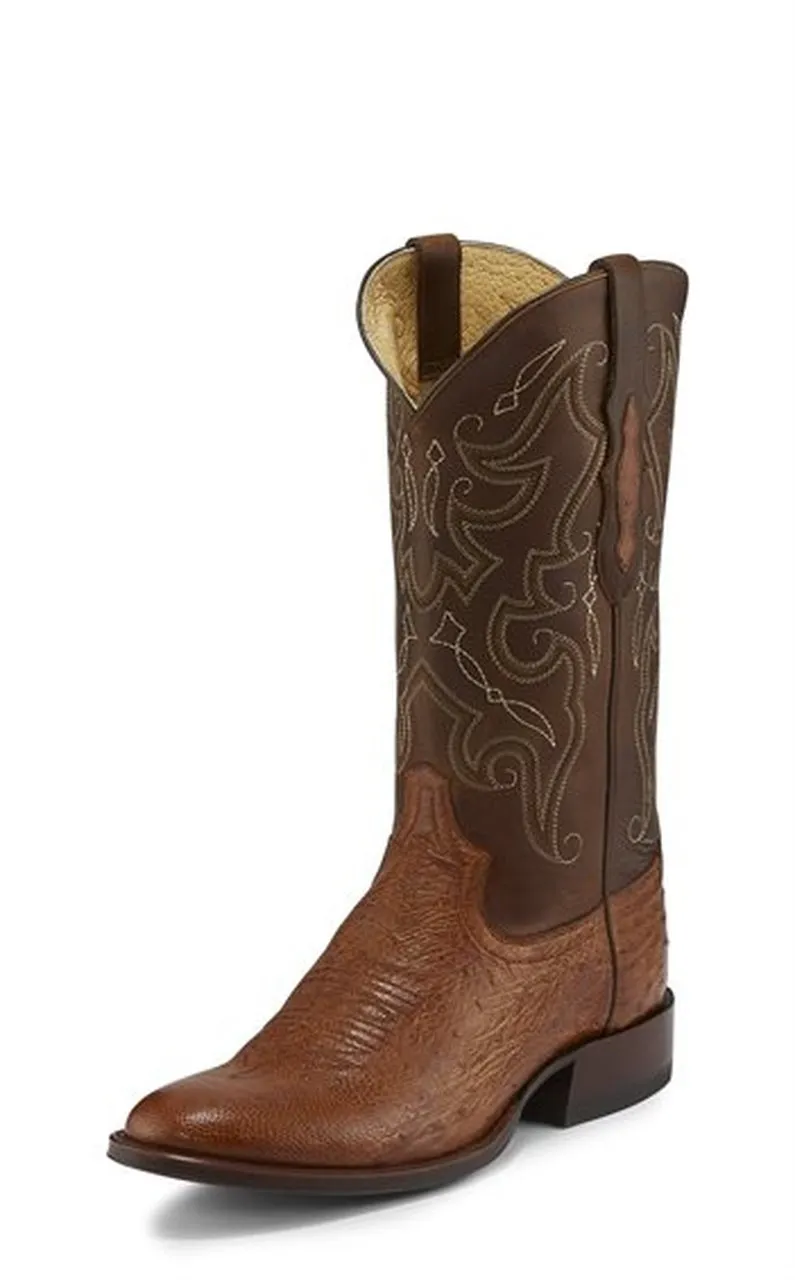 Tony Lama Mens Patron Saddle Smooth Ostrich Cowboy Boot Style TL5375 Practical Style Durable Sole