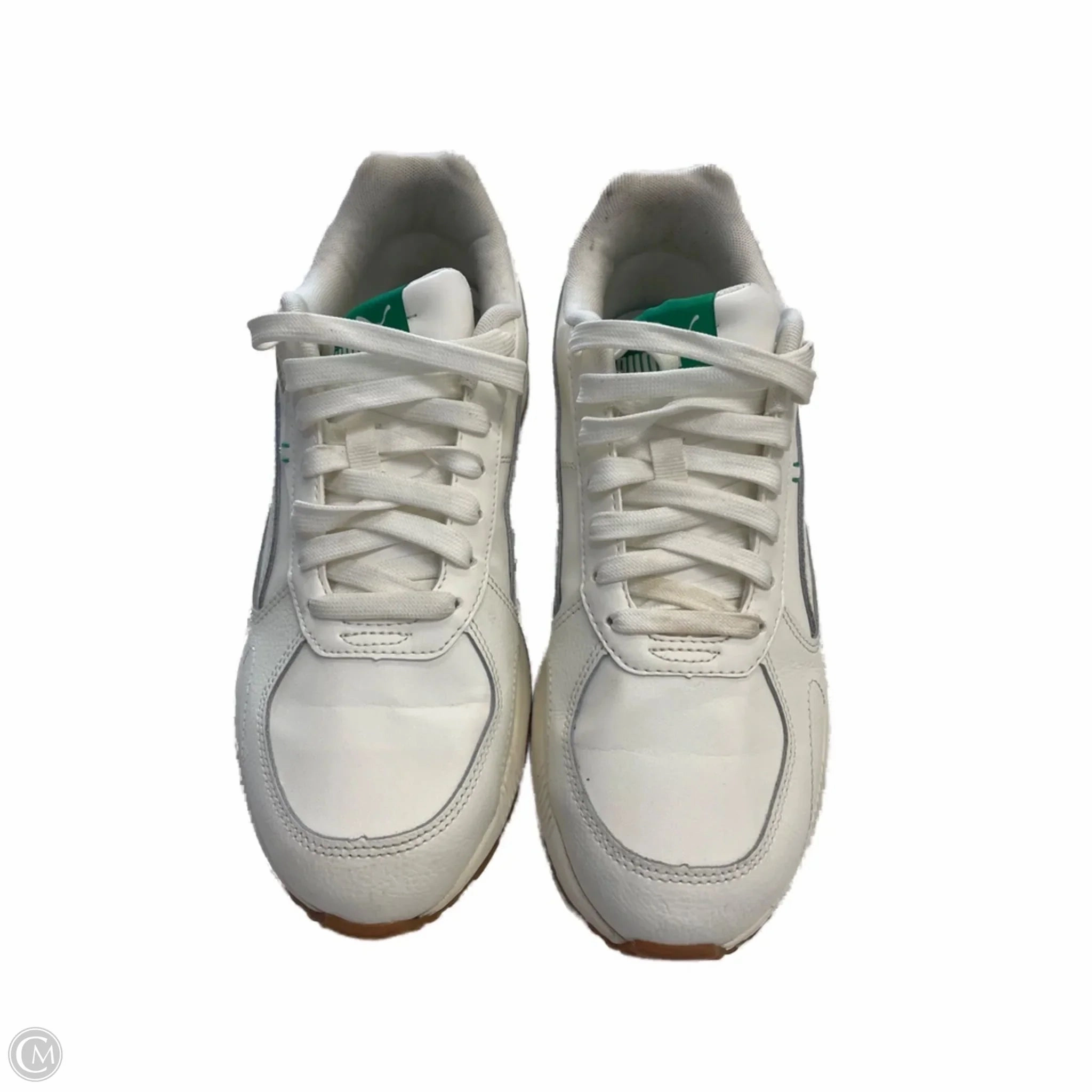 Collar Padding Shoes Sneakers By Puma In Green & White, Size: 8.5