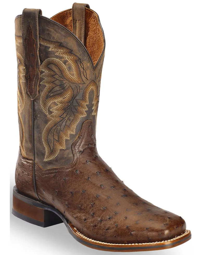 Padded Interior Rough Terrain Dan Post Men's Alamosa Exotic Ostrich Cowboy Certified Boots Style DP3875
