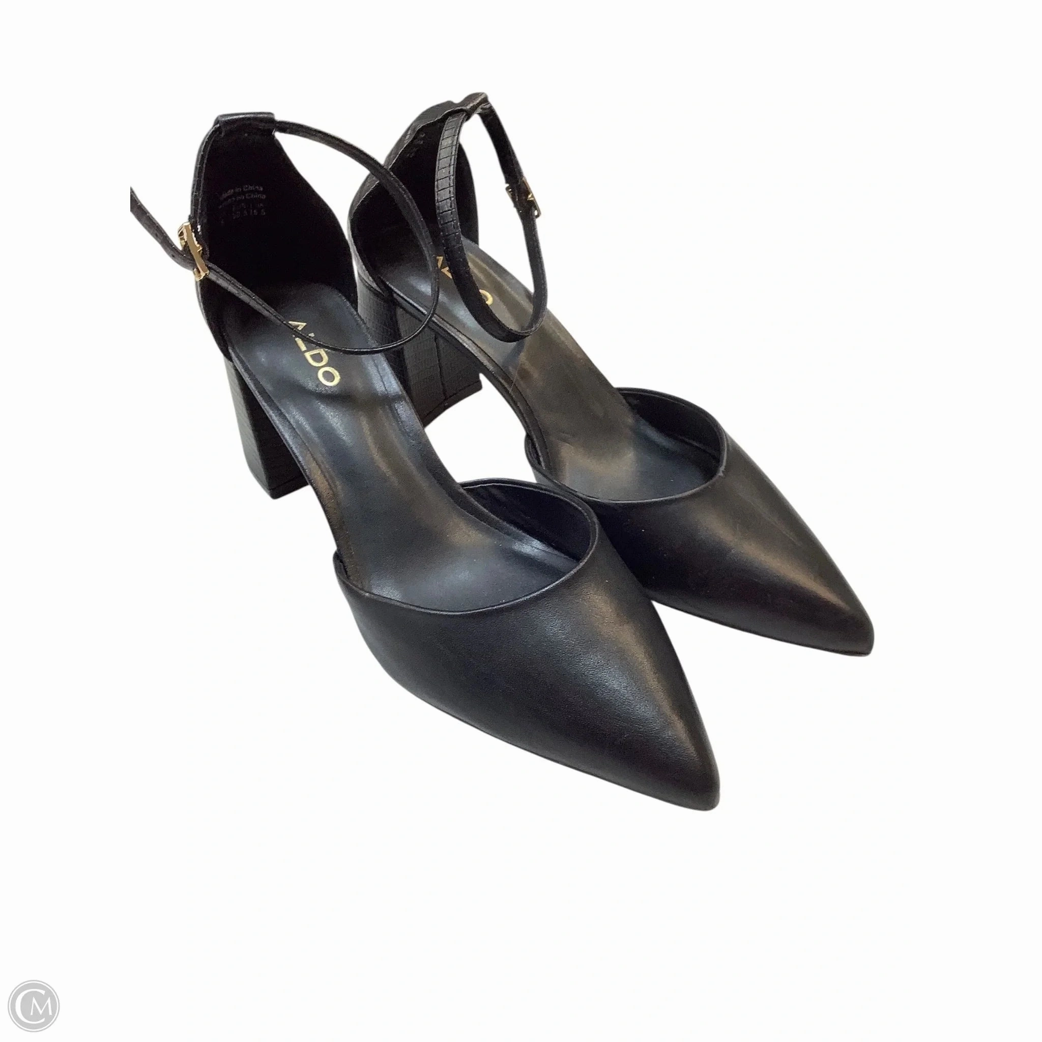 Natural Material Shoes Heels Block By Aldo In Black, Size: 8