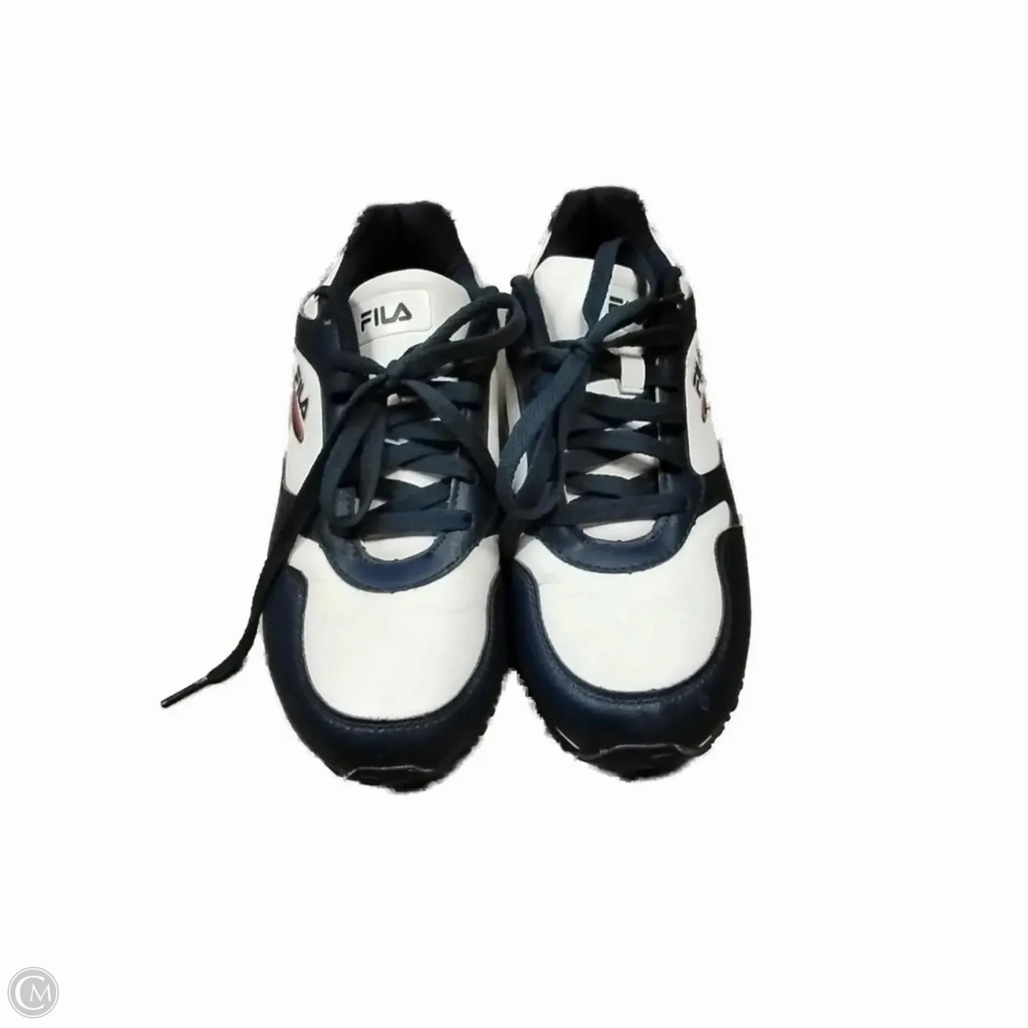 Shoes Sneakers By Fila In Blue & White, Size: 8 Comfortable Knit