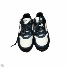 Shoes Sneakers By Fila In Blue & White, Size: 8 Comfortable Knit