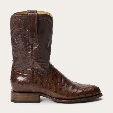 Stetson Austin Ostrich Roper Boots Durable Shell All Day Wear Stretchable Material