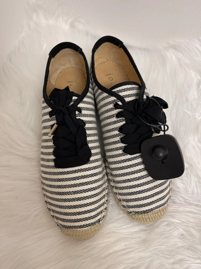 Elastic Collar Design Striped Pattern Shoes Sneakers Joie, Size 6