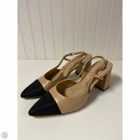 Peep Toe Booties Shoes Heels Block By Anne Klein In Beige, Size: 10