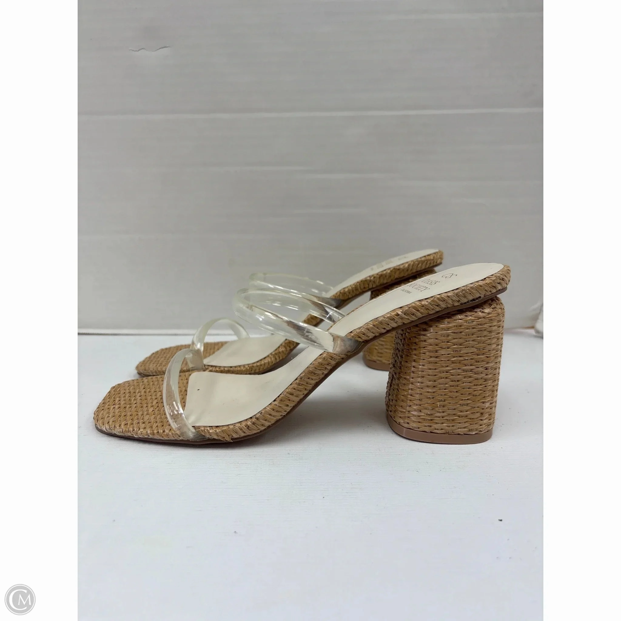 Comfortable Upper Classic Dress Shoes Shoes Heels Block By Clothes Mentor In Tan, Size: 10