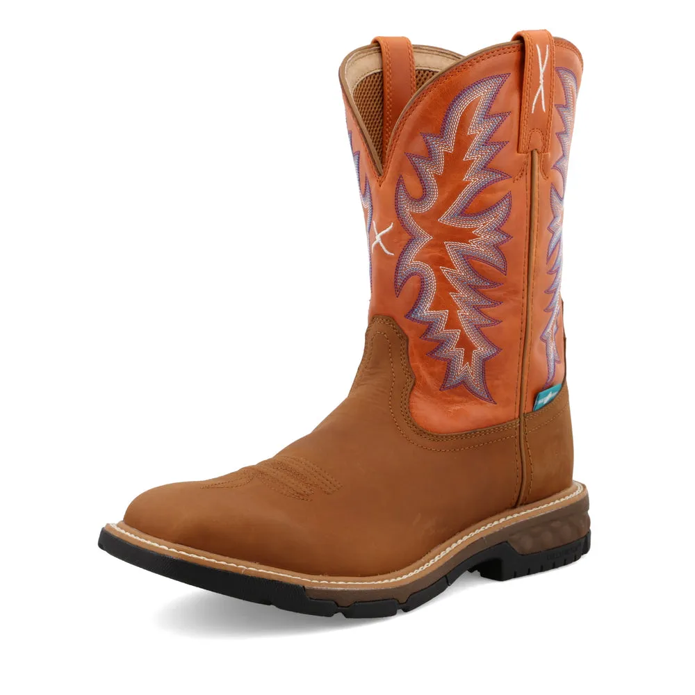 Boho Mood Twisted X Western Work Men's Boots Orange/Brown