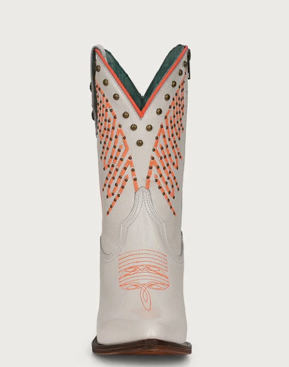 Durable Layer CORRAL LADIES WHITE NEON ZIPPER ANKLE BOOTS STYLE F1311