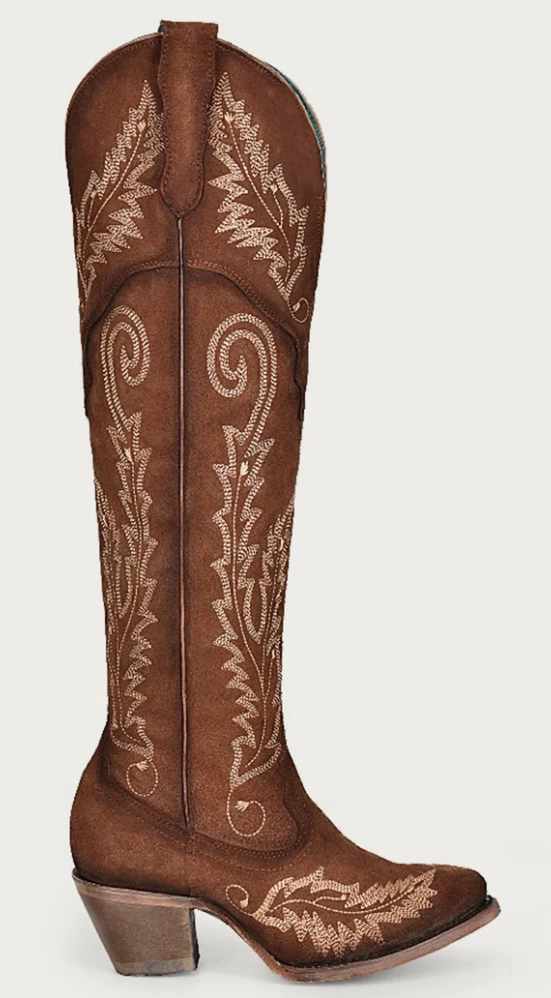 CORRAL LADIES COGNAC SUEDE BOOTS STYLE A4405 Lace-Up Design