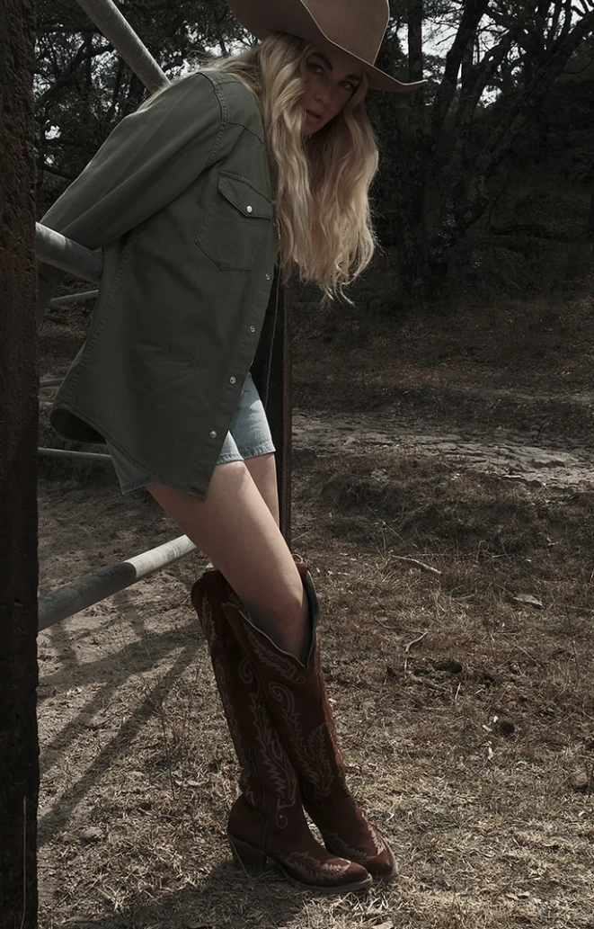 Outdoor Exploration CORRAL LADIES COGNAC SUEDE BOOTS STYLE A4405