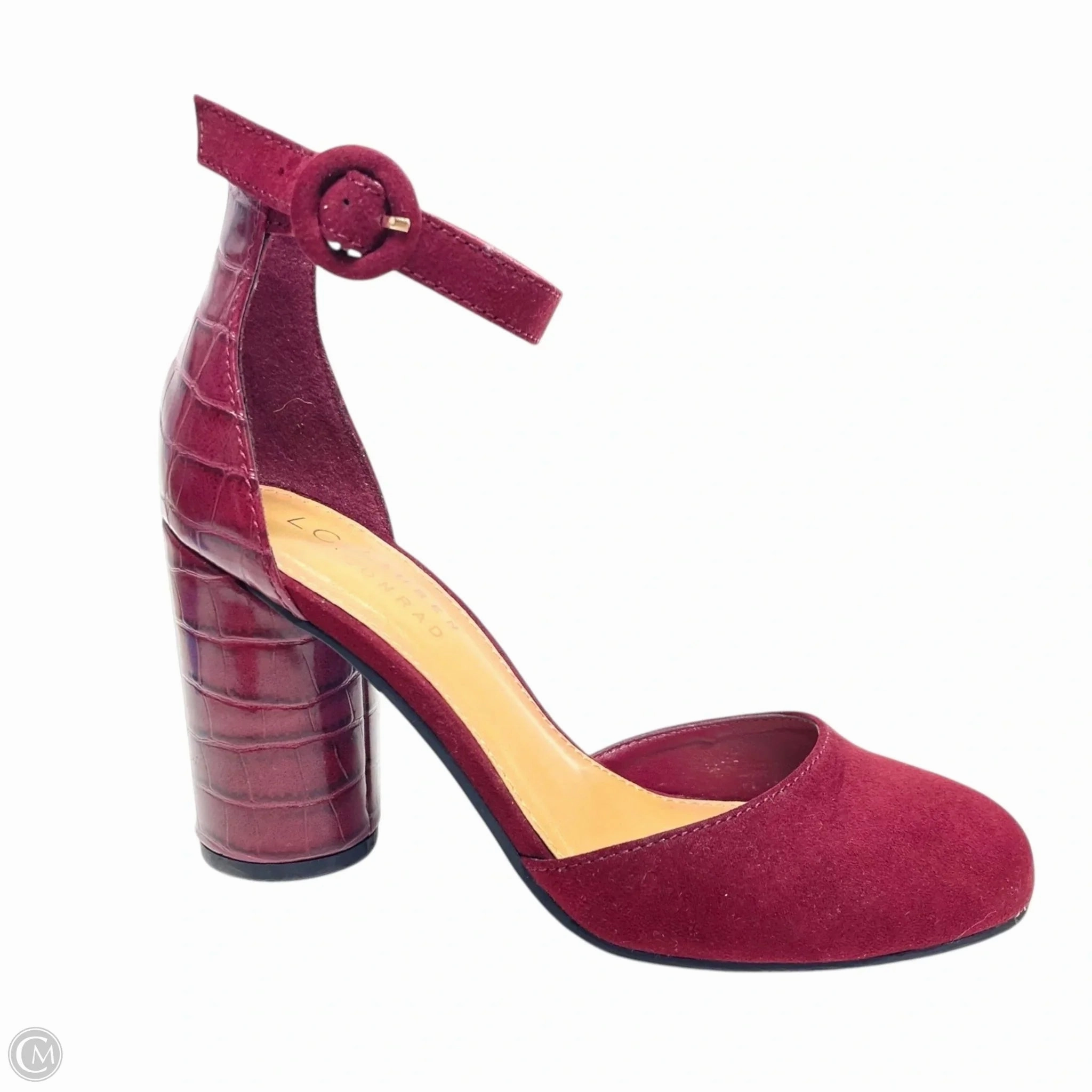 Shoes Heels Block By Lc Lauren Conrad In Maroon, Size: 7 Pointed Toe Luxe Heeled Sandals