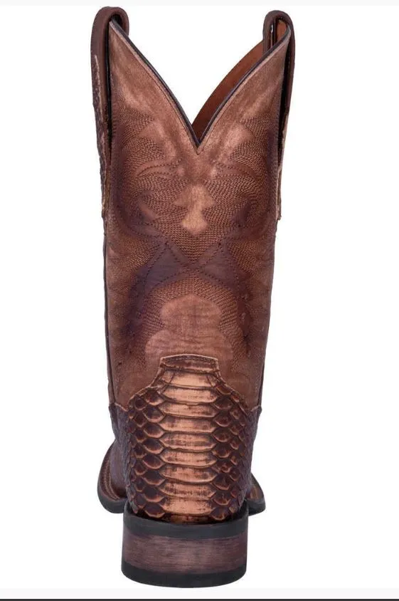 Dan Post Men's Brown Snake Skin Square Toe Boots Style DP4526 Modern Design