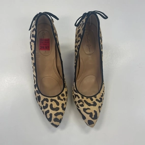 Elastic Band Adjustable Straps Shoes Heels Stiletto By Clothes Mentor In Animal Print, Size: 10