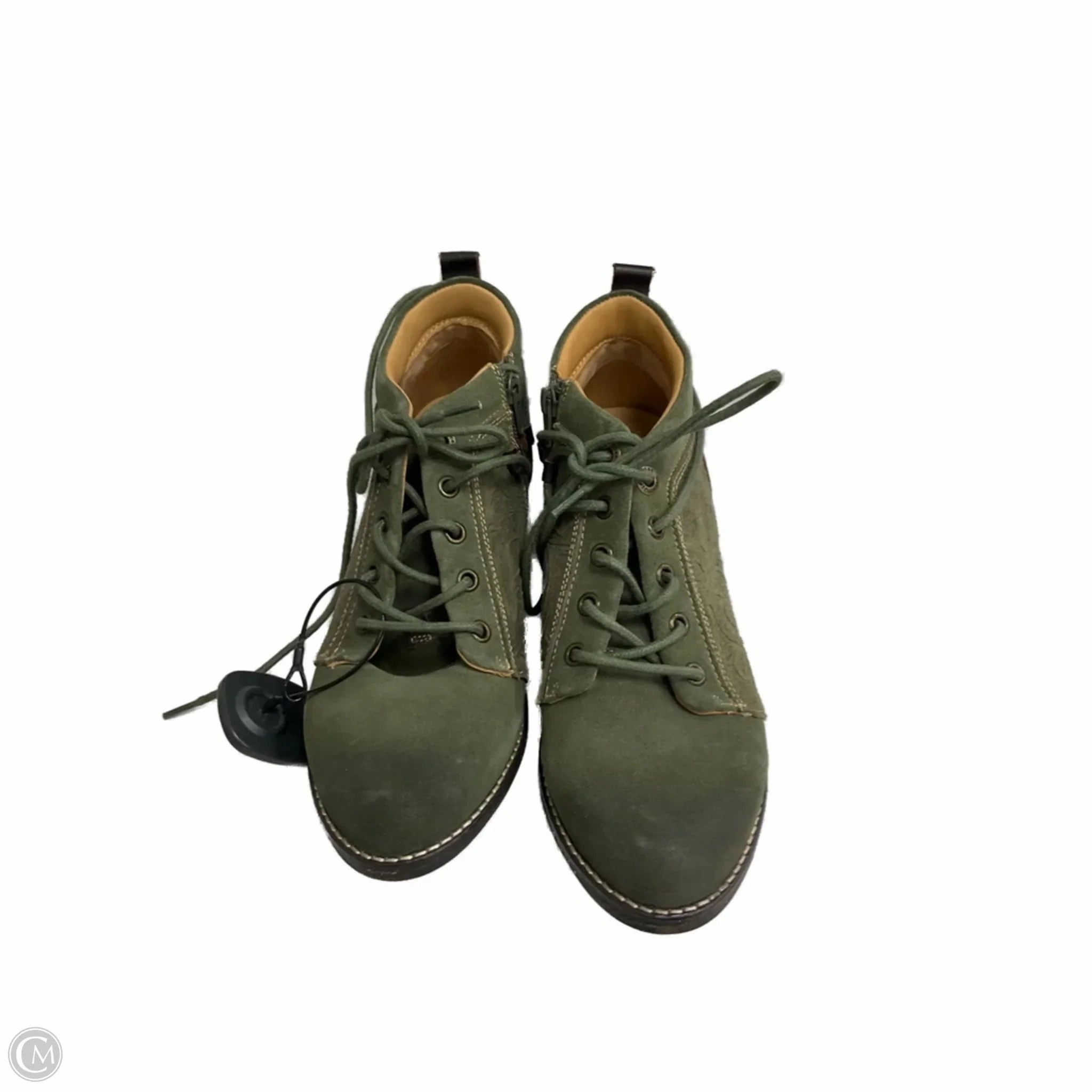 Shoes Heels Block By Cmb In Green, Size: 8.5 lace up closure Chic Sandals